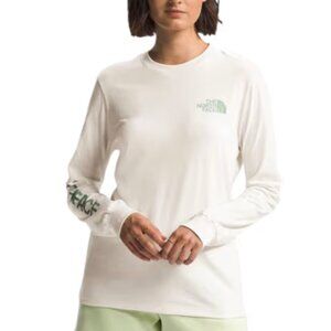 Women's Cream Long Sleeve T-Shirt, Size XS, The North Face
